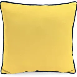 Kirklands Home Blue & Yellow Bee Happy Outdoor Pillow