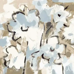 Kirklands Home Blue Abstract Floral Framed Canvas Art Print Best