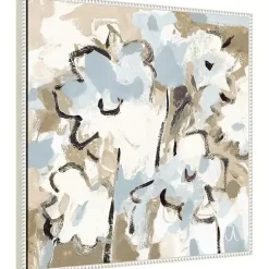 Kirklands Home Blue Abstract Floral Framed Canvas Art Print Best