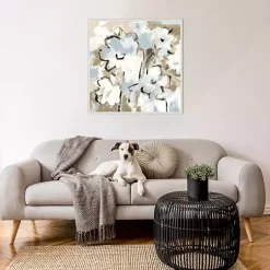 Kirklands Home Blue Abstract Floral Framed Canvas Art Print Best