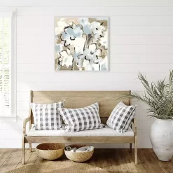 Kirklands Home Blue Abstract Floral Framed Canvas Art Print Best
