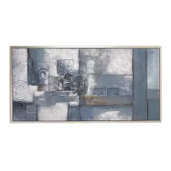 Kirklands Home Blue Abstract Framed Canvas Art Print Outlet