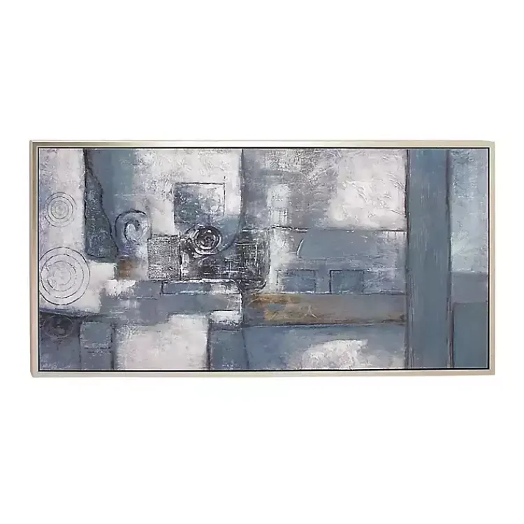 Kirklands Home Blue Abstract Framed Canvas Art Print Outlet