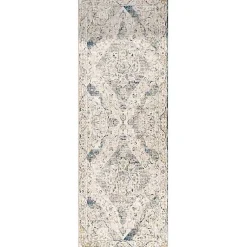 Kirklands Home Blue Abstract Medallion Runner New