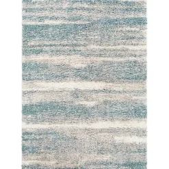 Kirklands Home Blue Abstract Soft Lines Area Rug, 5x8