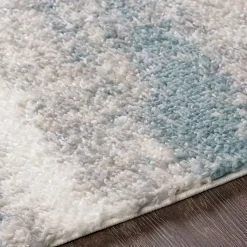 Kirklands Home Blue Abstract Soft Lines Area Rug, 5x8
