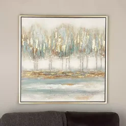 Kirklands Home Blue Abstract Trees Framed Canvas Art Print Best