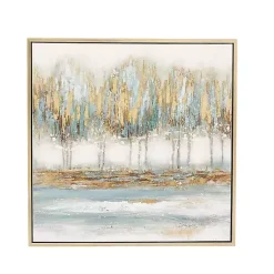 Kirklands Home Blue Abstract Trees Framed Canvas Art Print Best