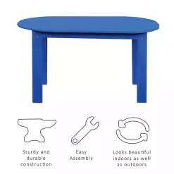 Kirklands Home Acacia Wood Outdoor Adirondack Table Blue Online
