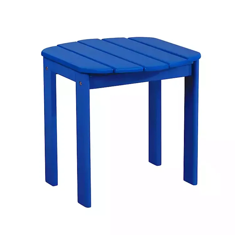 Kirklands Home Acacia Wood Outdoor Adirondack End Table Blue Best