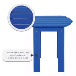 Kirklands Home Acacia Wood Outdoor Adirondack End Table Blue Best