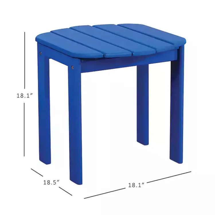 Kirklands Home Acacia Wood Outdoor Adirondack End Table Blue Best