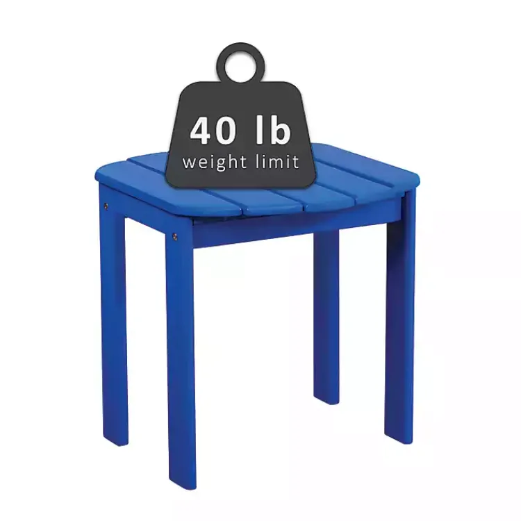 Kirklands Home Acacia Wood Outdoor Adirondack End Table Blue Best