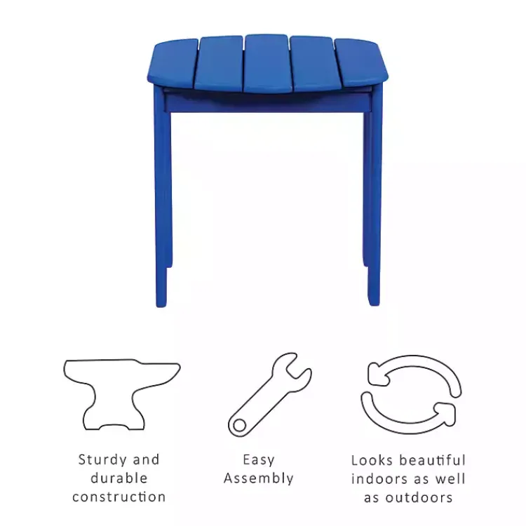 Kirklands Home Acacia Wood Outdoor Adirondack End Table Blue Best