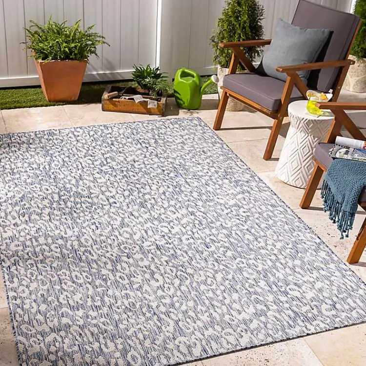 Kirklands Home Blue Amur Outdoor Rug, 9x12 Clearance