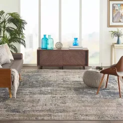 Kirklands Home Blue and Beige Tally Textured Area Rug, 7x9 Outlet