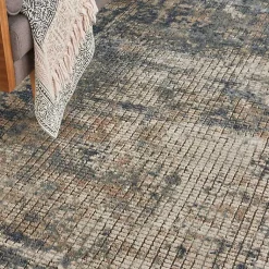Kirklands Home Blue and Beige Tally Textured Area Rug, 7x9 Outlet