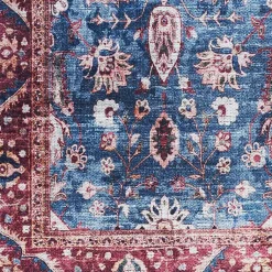 Kirklands Home and Brick Floral Washable Area Rug, 5x7 Blue Best