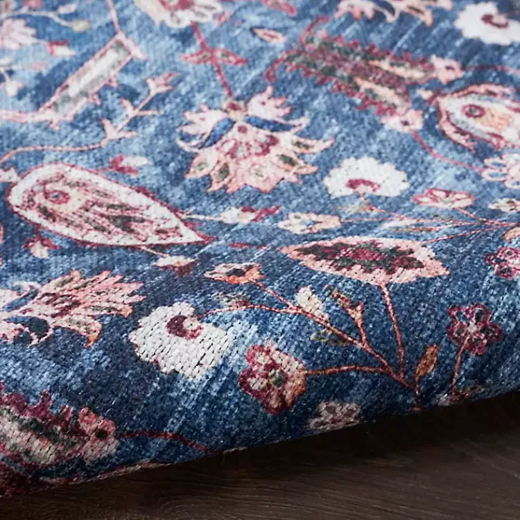 Kirklands Home and Brick Floral Washable Area Rug, 5x7 Blue Best