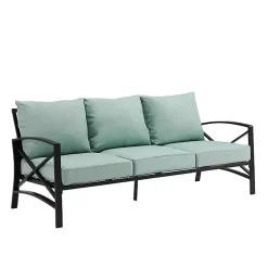 Kirklands Home and Bronze Kaplan X-Arm Outdoor Sofa Blue Outlet