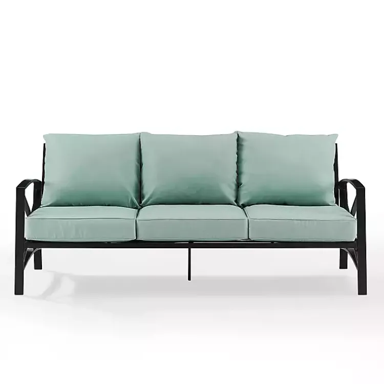 Kirklands Home and Bronze Kaplan X-Arm Outdoor Sofa Blue Outlet