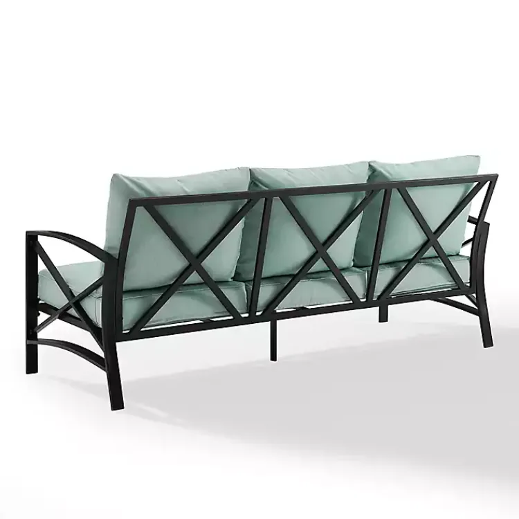 Kirklands Home and Bronze Kaplan X-Arm Outdoor Sofa Blue Outlet