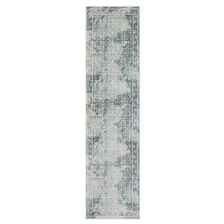 Kirklands Home Blue and Cream Blackwell Runner, 2x10 Hot