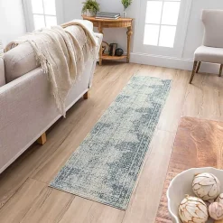 Kirklands Home Blue and Cream Blackwell Runner, 2x10 Hot