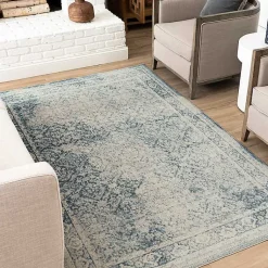 Kirklands Home Blue and Cream Blackwell Area Rug, 8x10 Hot