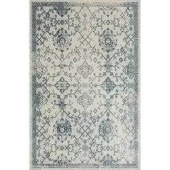 Kirklands Home Blue and Cream Granary Area Rug, 6x9 Outlet