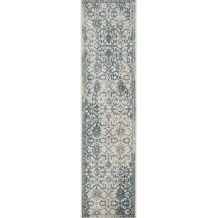 Kirklands Home Blue and Cream Granary Runner, 2x10 Clearance