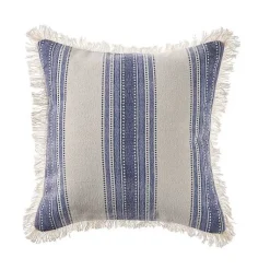 Pillows>Kirklands Home Blue and Cream Striped Accent Pillow