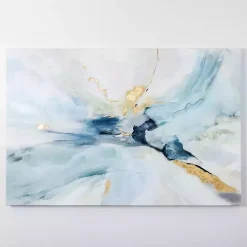 Kirklands Home Blue and Gold Abstract Canvas Art Print, 48x32 in. Outlet