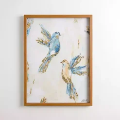 Kirklands Home Blue and Gold Birds Framed Art Print Sale