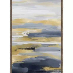 Kirklands Home Blue and Gold Intuition II Canvas Art Print New