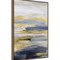 Kirklands Home Blue and Gold Intuition II Canvas Art Print New
