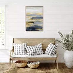 Kirklands Home Blue and Gold Intuition II Canvas Art Print New