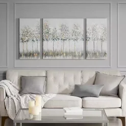 Kirklands Home Blue and Gold Trees Canvas Art Prints, Set of 3 Best