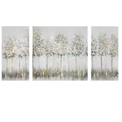Kirklands Home Blue and Gold Trees Canvas Art Prints, Set of 3 Best
