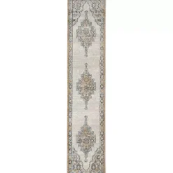 Kirklands Home Blue and Gray Bordered Trina Runner Discount