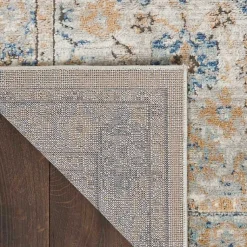 Kirklands Home Blue and Gray Bordered Trina Runner Discount