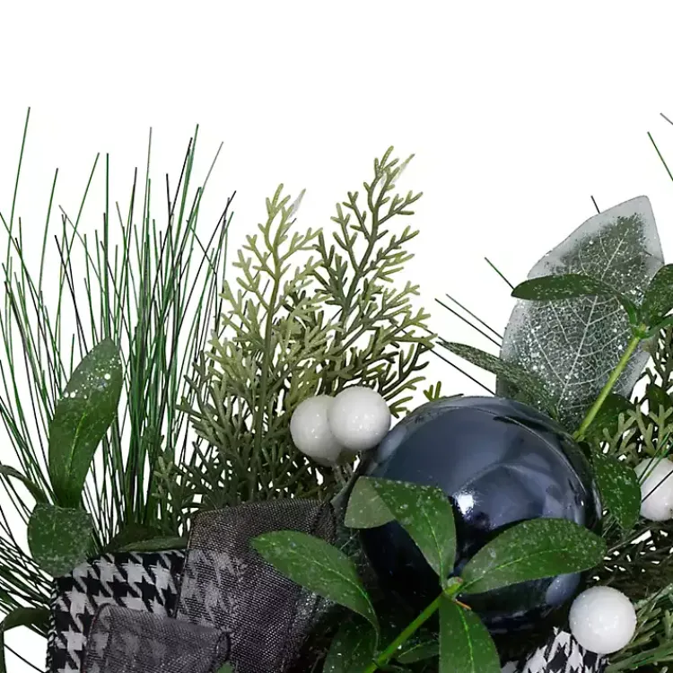 Wreaths>Kirklands Home Blue and Gray Bow Wreath