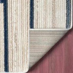 Kirklands Home Blue and Gray Contemporary Geo Area Rug, 7x9 Hot