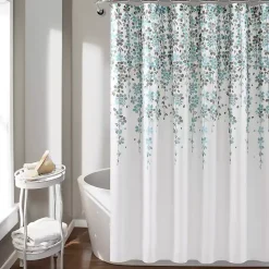 Kirklands Home and Gray Weeping Flower Shower Curtain Blue Sale
