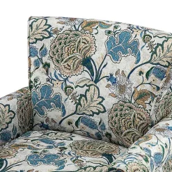 Kirklands Home Blue and Green Floral Upholstered Accent Chair Best