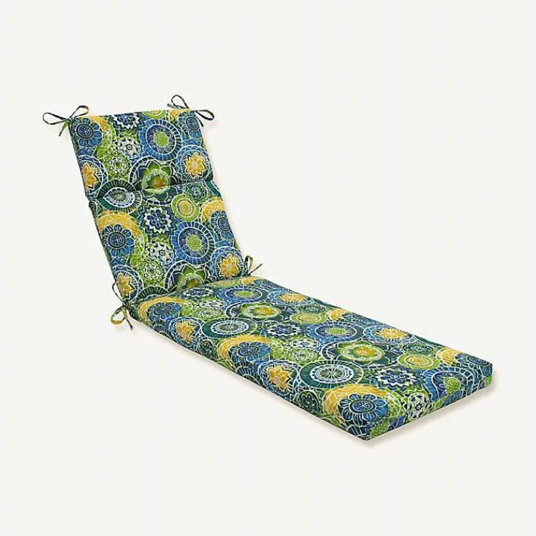 Kirklands Home Blue and Green Lagoon Outdoor Chaise Cushion Sale