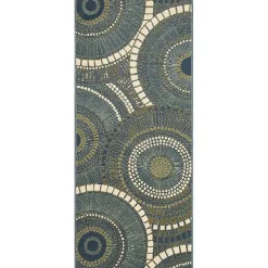 Kirklands Home Blue and Green Spheres Indoor/Outdoor Runner, 1x4 Hot