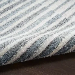 Kirklands Home Blue and Ivory Half Moon Washable Area Rug, 5x7 Sale