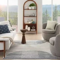 Kirklands Home Blue and Ivory Half Moon Washable Area Rug, 5x7 Sale
