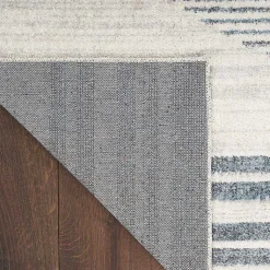 Kirklands Home Blue and Ivory Linear Moons Runner, 2x12 New